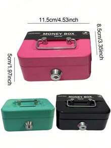 1pc Stainless Steel Piggy Bank, Sturdy & Durable Large Capacity With Key, Ideal For Adults, Boys & Girls Saving - 1pcs - View 4