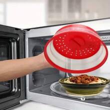 2 In 1 Microwave Oven Splash Guard, Food Cover, Collapsible Splash Guard, Food Dust And Mosquito Cover, Can Be Used As A Filter Bowl For Washing Fruits And Vegetables, Ventilated Bowl Cover, Heat-Resistant, Food Strainer Kitchen Gadgets Vegetable Strainer Fruits And Vegetables Cleaning - 彩色 - 查看 13