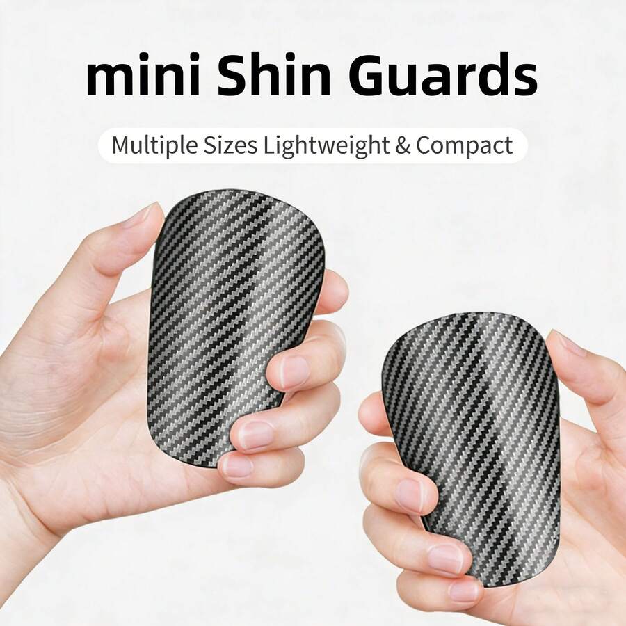 Espinilleras con patrón de fibra de carbono para fútbol, mangas protectoras para piernas de deporte de fútbol, almohadillas protectoras de impacto resistentes profesionales - Negro - Ver 1