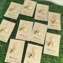 Thank You Card Flower Daisy Keychain Pendant Bag Decoration Small Postcard Employee Appreciation Encouragement Blessing Close Friends - 黃色 - 查看 3