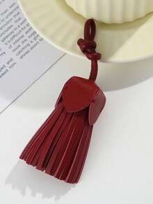 1pc Tassel Pendant Leather Bag Accessory Fashion Hanging Strap Charm Car Key Chain Decoration Travel Essentials - Multicolor - View 16