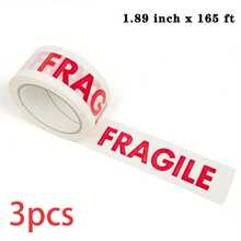 YITAPE 3 Rolls High Adhesive Fragile Packing Tape, Clear Tape & Tape Dispenser, Brown Packaging Tape & Tape Dispenser, High Adhesive Fragile Tape With English Warning Label - 1.89 Inch X 165 Ft, Durable Polyester, Suitable For Courier Boxes, Packaging And Shipping Supplies, Shipping Tape | Visible Packaging Tape | Flexible Packaging Tape - Red and White - View 7