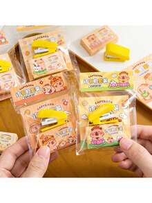 Mini Stapler Set For Student & Office 1PC – Cute Capybara Themed, W/ Staple Refills & Remover, Great Back To School Gift - Multicolor - View 9