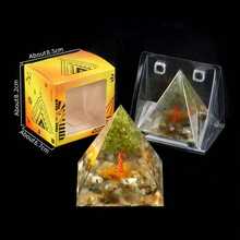 1pc Natural Crystal Ball Pyramid Ornament, Resin Wrapped Crystal Chips Home Decoration, Boxed Lucky Fengshui Desktop Small Ornament - Multicolor - View 14