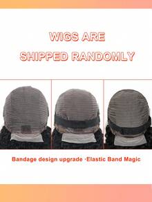 女士黑色卷发假发，蓬松非洲式短款深卷发，180%密度，13x4蕾丝前额，适合所有肤色，时尚短款假发，自然纹理，假发配件 - 彩色 - 查看 9