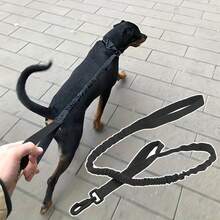 1pc Tactical Dog Leash, Outdoor Retractable Heavy Duty Elastic Leash, Adjustable Length Anti-Shock With Long And Short Handles, Suitable For Large Dogs, German Shepherd Outdoor Training - Multicolor - View 2