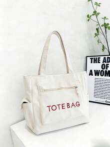 1个灯芯绒材质校园单肩包/斜挎包/办公包，简约多功能学生文具包，新款轻便休闲单肩包，多口袋设计，可装笔记本电脑、平板电脑和学习用品，适合各种场合。 - 彩色 - 查看 6