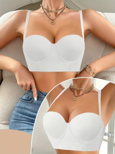 Peach Girl White Glossy Padded Bra For Women - Soft, Comfortable, Breathable, Perfect Fit For Everyday Wear