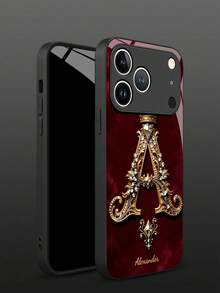 1个可定制文字和26个字母烫金设计的钢化玻璃手机壳，兼容 17 Pro Max/17 Air/15/16 Pro/14 Plus/13 Pro/12 Pro Max/11/Xs Max/8/7/6 Plus、S24 Ultra/S25 Ultra，兼容Redmi Note 13/14、Redmi K40、小米11，时尚奢华，是送给家人、同事、朋友的最佳礼物，国际版，非国内版，复古美学。 - 黑色 - 查看 6