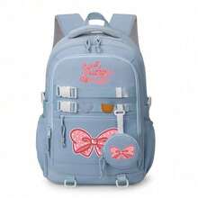 Cute Bow Tie Pink Lightweight Backpack For Girls, Fashionable And Portable Travel Backpack, Ergonomic Design Student Bookbag, Handbag, Casual Daypack, Large Capacity Multi-Compartment Pencil Case, Back To School Essential, Valentine's Day Gift - Multicolor - View 7