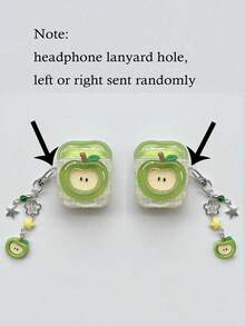 苹果图案水晶苹果梨设计保护壳，兼容 Pro 2、3、Pro无线蓝牙耳机保护套 - 綠色 - 查看 7