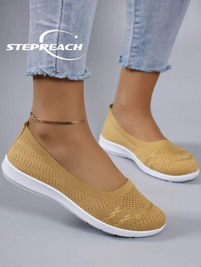 STEPREACH 新款女士休闲运动鞋，网面透气舒适轻便防滑套脚驾驶鞋