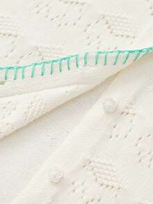 Balabala Girls Cardigan Sweater, Button Front Design, Soft Cotton Blend, Natural Feel, Spring Layering Wear - Off-white - View 6