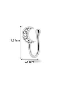 Toppiercing 1 Peça Clipe de Nariz Versátil de Moda com Zircônia Micro-Incrustada em Formato de Coração, Lua, Estrela, Flor, Anel de Nariz Falso Sem Perfuração - Multicolorido - Visão 17