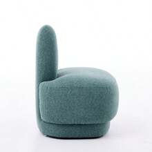 Cozy Fabric Pouf With Bunny Ears, Fixed Padded Stool With Cute Ears, No Storage Space, Non-Removable - Mint Green - View 7