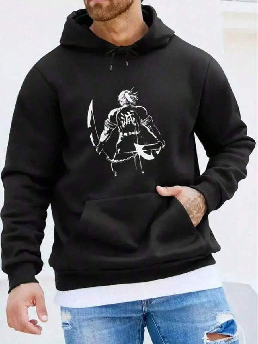 Men Outdoor Hoodies & Sweatshirts - Black - View 1