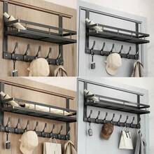 Giá treo đồ gắn cửa, dễ lắp đặt, giá đựng đồ bên hông cửa kiểu dáng hiện đại với móc treo - Lắp đặt không gây hư hại, móc kim loại đa chức năng dùng để treo áo khoác và mũ, giá đựng đồ gắn cửa phòng ngủ, dễ lắp ráp, chắc chắn và bền bỉ, hoàn hảo để sắp xếp và cất giữ đồ đạc trong phòng ngủ, phòng tắm và nhà bếp. Món quà lý tưởng cho Ngày Valentine, Lễ Phục Sinh, Năm Mới. - Nhiều màu - Xem 8