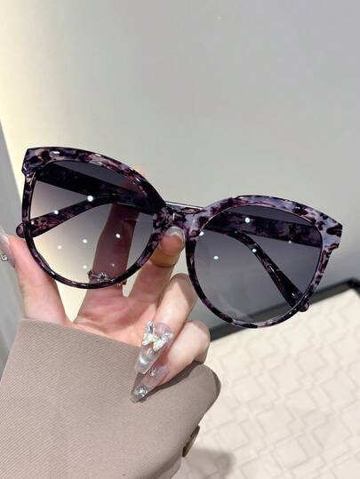 1副塑料猫眼夏季粉彩色全框个性化精致百搭女士时尚眼镜，适合假日礼物、购物、俱乐部、家庭出游、约会之夜等场合，时尚配饰，适合所有脸型