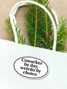 1pc Coworker By Day,Weirdo By Choice Sticker - Funny And Bold Vinyl Sticker For Laptops, Notebooks, Water Bottles, Study Desks, Office Spaces, And Humor Zones | Great For Employees, Humor Fans, Students, And Colleagues | Perfect Gag Gift For Friends, Family, And Office Workers | Hilarious Sticker For Work Humor, Workplace Fun, And Relatable Decor" - Multicolor - View 9