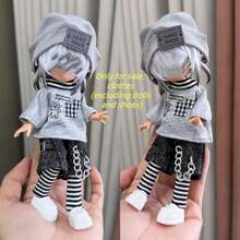 一套17厘米BJD娃娃衣服，精致可爱时尚的BJD娃娃服装套装，新年/圣诞节/生日礼物（仅含衣服，不含娃娃和鞋子） - 彩色 - 查看 6