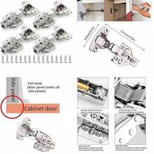 Bisagras para gabinete de cierre suave de cocina, accesorios de hardware para gabinetes, armarios y estanteras, bisagras de puerta lenta hidrulicas silenciosas, 4 piezas, plateado - como se muestra en la figura - Ver 1
