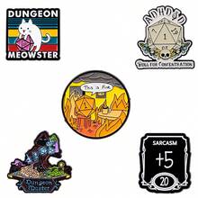 5pcs/Set Cute Enamel Pin Lapel Pins Badges On Backpack Women's Brooch Zinc Alloy Clothes Gift Jewelry Fashion Accessories - Black - View 1