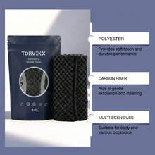 1 buc. Prosop de baie exfoliant, Lavetă exfoliantă, Prosop de frecat, Prosop premium, Caracteristici: Exfoliant, Ușor de curățat, Reutilizabil, Portabil, Potrivit pentru: Acasă, Călătorii, Exterior, Avantaje: Prietenos cu pielea, Moale, Curățare delicată, Piele netedă, Ușor de transportat în călătorii. - Negru - Vizualizare 7