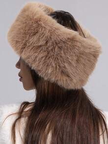 1Pc Women's Solid Color Plush Fluffy Hat, Soft Comfortable Warm Minimalist Cap, Casual Versatile Windproof Suitable For Daily Wear, Can Be Matched With Scarf, Autumn/Winter Decor Autumn - Nhiều màu - Xem 6