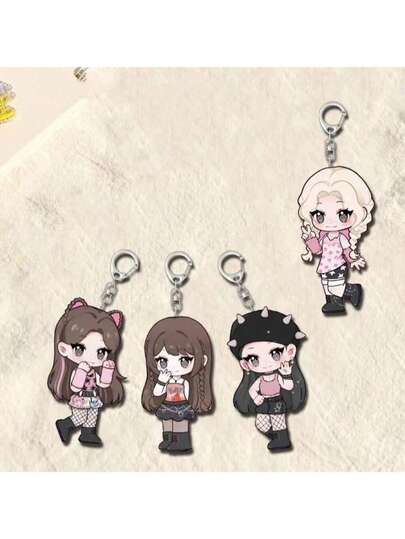 Aespa Q Version Keychain, Backpack Charm, Pendant, Concert Goods, Supportive Gift, Birthday, Holiday, Back To School, Graduation Gift For Friends