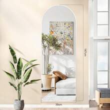 Espejo de Piso Cuerpo CompletoEspejo de Cuerpo Entero Espejos de Cambiador Espejos de Longitud Completa para Colgar o Inclinar Soporte y Marco de Metal para Recamara Vestidor etc Blanco - Blanco - Ver 2