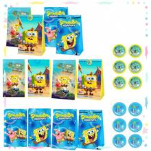 SPONGEBOB 12/24/36件装海绵宝宝主题创意卡通礼品袋+贴纸+派对眼镜，适合礼品包装、生日、派对、节日装饰，是馈赠亲朋好友的完美之选。 - 彩色 - 查看 15