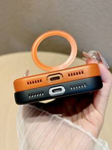 Luxury Glitter Lens Protection Aurora Laser Phone Case With Magnetic Bracket Holder Compatible With IPhone 17 Pro Max 17 Pro 17 16 Pro Max 16 Pro 16 15 Pro Max 15 Pro 15 14 Pro Max 14 Pro 14 13 Pro Max 13 Pro 13 12 Pro Max 12 Pro 12 11 Anti-Drop Frame Shockproof Back Cover - Black - View 5