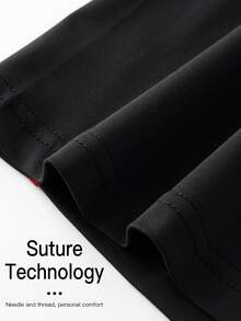 1pc Men's Compression Long Sleeve Breathable Quick-Dry Fitness Top, Tight Core Workout Base Layer, Moisture-Wicking Black - Black - View 7