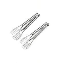 2pcs Stainless Steel Food Tongs - Heat Resistant Kitchen Utensils, Buffet Cooking Tools, Suitable For Bread, Pastries And Grilling, Durable Steel Clamps