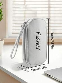 Customizable Digital Storage Bag,Personalized Electronics L Organizer, Mobile Phone Charger Data Cable Organizer Bag,Portable Travel Storage Bag, Multi-Functional Storage Bag, Customizable With Your Name, Large Capacity, Suitable For Daily Use, Commuting, Going To School, Going Out, And Traveling