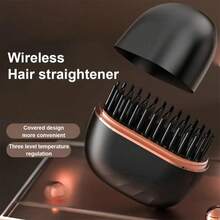 Mini Hair Straightening Comb Wireless Charging Portable Multifunctional Hair Care Not Hurt Hair Styling Comb Hair Straightener - Black - View 4