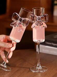 2PCS Butterfly Shaped Champagne Cup Set Glass Butterfly Tall Cup Party Date Champagne Cup Home Crystal Cup Pair - Multicolor - View 9