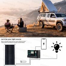 Sistema solar completo de 10000W 12V a 110V/220V con controlador de 100A, panel solar de 200W e inversor fuera de la red para uso doméstico/camping de respaldo - SEP-12K-D10000 - Ver 11
