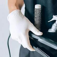 100/50/4只装 白色无粉丁腈一次性手套，不含乳胶，家用清洁手套，适用于家庭清洁、美发沙龙、宠物美容、DIY手工、浴室和厨房清洁（袋装） - 白色 - 查看 5