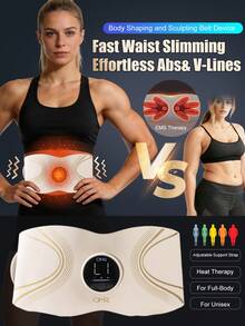 Waist & Abdomen Massage Belt, Fitness EMS Pulse Microcurrent Heating Compression Massage Belt, 8 Mode Settings And 16-Level EMS Intensity Heating Belt, 2-In-1 Full Body Shaping Therapy, Wireless Full Body Waist Slimming Smart Electric Abdominal Massager, For Weight Loss And Fat Burning EMS Massage - Multicolor - View 13