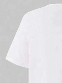 Bộ đồ thường ngày cho bé gái tuổi teen: Áo thun tay ngắn xếp ly in chữ và trái tim, kết hợp với quần cargo ống rộng. - trắng - Xem 4