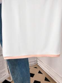 Women's Romantic Heart Print White Short Sleeve Round Neck T-Shirt Knitted Fabric Regular Length Slight Stretch - Multicolor - View 5