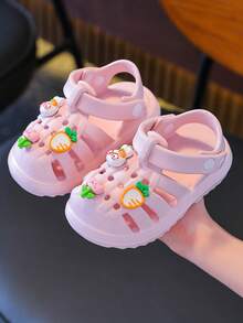 Sandalias deslizantes de dibujos animados lindos de moda para niños, pantuflas de verano para niños/niñas - Rosa - Ver 8