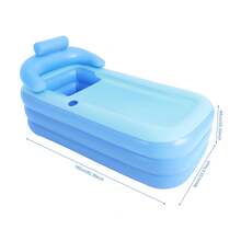 SHIOUCY Blue PVC Inflatable Bathtub, Foldable Adult Spa Tub With Cushion, Portable Soaking Bathtub, Home Inflatable Bath Pool For Home Bathroom Backyard - Blue - View 11