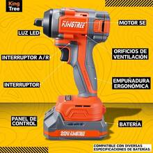Llave De Impacto Inalámbrica Eléctrica Pistola Taladro Impacto Destornillador Con 2 Baterías Recargable - Naranja - Ver 3