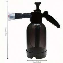 1pc 2L Capacity Black Foam Sprayer Bottle, Adjustable Nozzle, Multi-Purpose Foaming Sprayer For Car Washing, Gardening, Household Cleaning