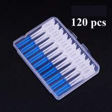 40/120/150/200 PCS Cepillo Interdental de Silicona Cepillo de Dientes Limpieza Entre Dientes Cepillo de Dientes Suave Hilo Dental Palillo de Dientes - 120 piezas azules - Ver 2