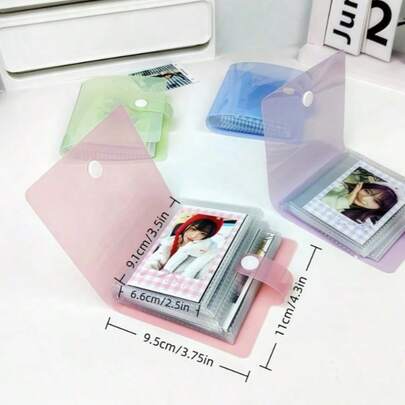13-Inch Photo Album, Multi-Color Transparent Photo Card With Loose-Leaf Insert Pages, Sticker Book, Suitable For DIY. Double-Sided, 30 Pages, 60 Pockets, Quick Snap Closure. Made Of PP Material. Lightweight And Portable. Ideal For Storing K-Pop Star Photos, Photos, Board Game Cards, ID Cards, Credit Cards, Bank Cards, Etc.