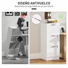 HOMCOM Arquivos de Arquivo - Branco - 40x40x101 cm - Ver 8