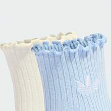 Adidas Originals 2 Pairs Unisex Ruffle 1/4 Ankle Socks, Discounted Set KD8368 - Blue - View 5